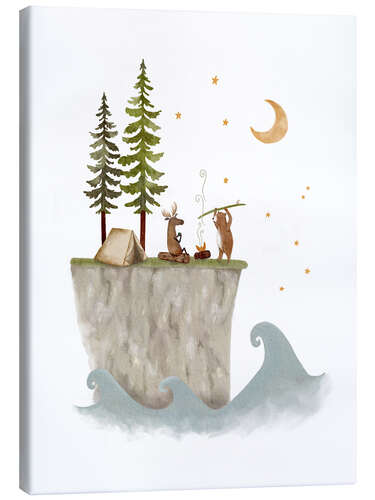 Canvas print Wild camping on the coast