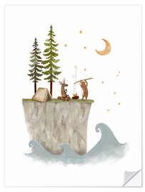 Wandsticker Wildcamping an der Küste - Urchin Bay