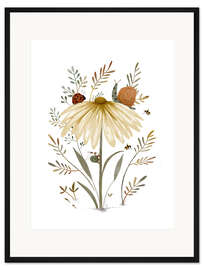 Gerahmter Kunstdruck Wundersame Natur mit Insekten und Schnecken - Urchin Bay