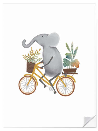 Vinilo para la pared Cycling Elephant