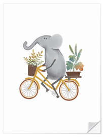 Vinilo para la pared Cycling Elephant - Urchin Bay