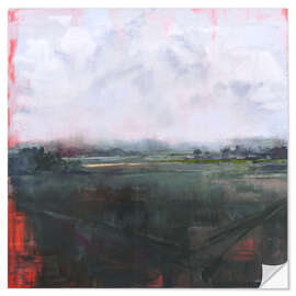 Wandsticker Minimalistische Abstrakte Landschaftsdarstellung