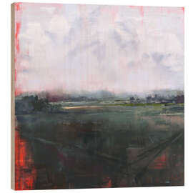 Holzbild Minimalistische Abstrakte Landschaftsdarstellung