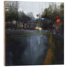 Holzbild Fahrt durch tropisches Gewitter in Kuala Lumpur - Eduard Warkentin