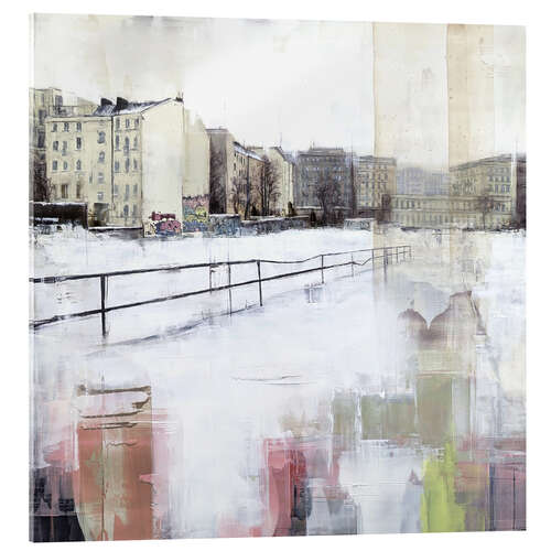 Tableau en verre acrylique Rigaer Straße Friedrichshain in winter