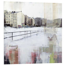 Hartschaumbild Rigaer Straße Friedrichshain im Winter - Eduard Warkentin