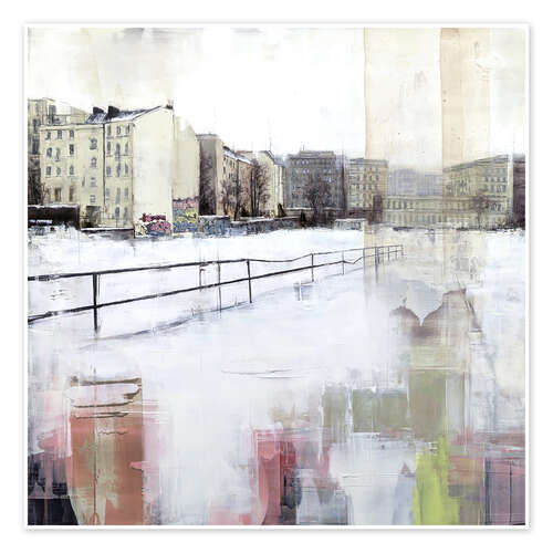 Plakat Rigaer Straße Friedrichshain in winter