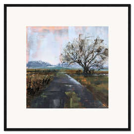 Impresión de arte enmarcada Landscape in Neo-Impressionist style - Eduard Warkentin