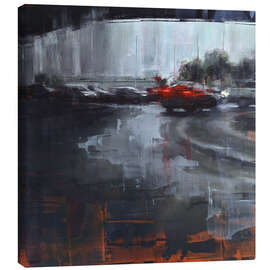 Lienzo Street scene in Kuala Lumpur during heavy rain - Eduard Warkentin