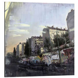 Alubild S-Bahn-Fahrt am Abend, Berlin - Eduard Warkentin