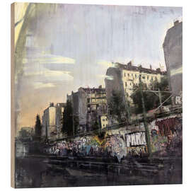 Quadro de madeira Evening S-Bahn ride, Berlin - Eduard Warkentin