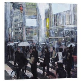 Acrylic print Busy Shibuya crossing in the rain, Tokyo - Eduard Warkentin
