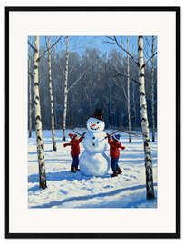 Gerahmter Kunstdruck Winterspiel