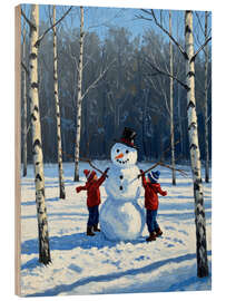 Wood print Winter Play - Felipe Hora