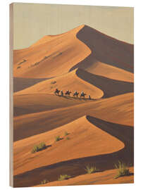 Wood print Desert Walkers