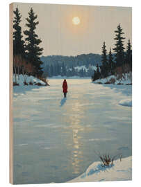 Tableau en bois Frozen Lake - Felipe Hora