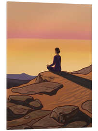 Tableau en verre acrylique Sunrise meditation