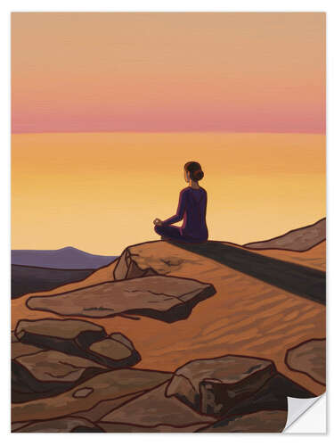 Selvklæbende plakat Sunrise meditation