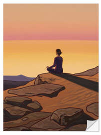 Selvklæbende plakat Sunrise meditation