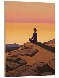 Holzbild Sonnenaufgangsmeditation