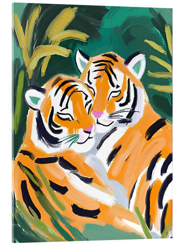 Stampa su vetro acrilico Tigers in love