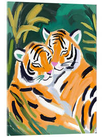 Stampa su vetro acrilico Tigers in love - Ohkimiko