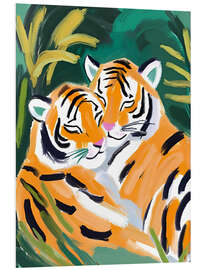 Hartschaumbild Verliebte Tiger