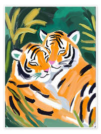 Wall print Tigers in love - Ohkimiko
