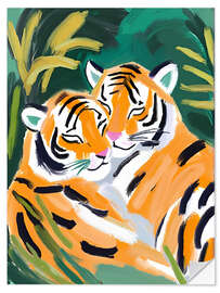 Wandsticker Verliebte Tiger