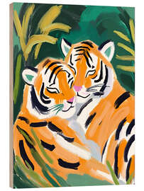 Obraz na drewnie Tigers in love - Ohkimiko