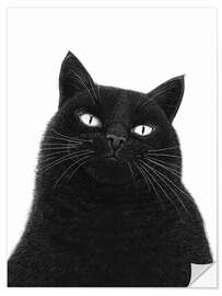 Sticker mural A serious black cat