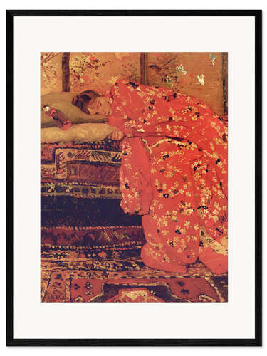 Impresión de arte enmarcada Girl in a Red Kimono (Geesje Kwak) II