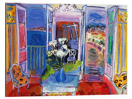 Tableau en aluminium Interior with open windows, 1928 - Raoul Dufy