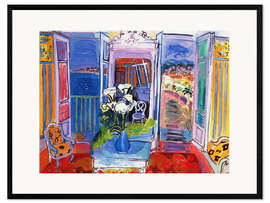 Impression artistique encadrée Interior with open windows, 1928