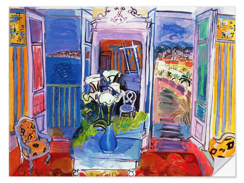 Sticker mural Interior with open windows, 1928
