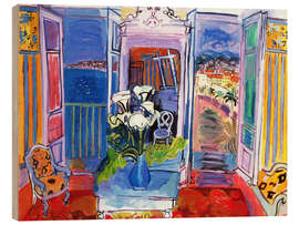 Wood print Interior with open windows, 1928 - Raoul Dufy