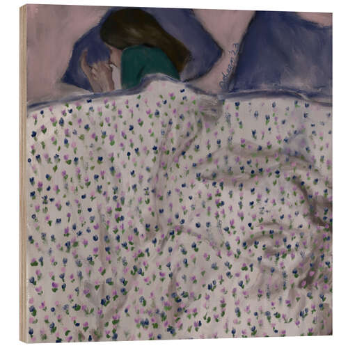 Print på træ Cozy in my bed