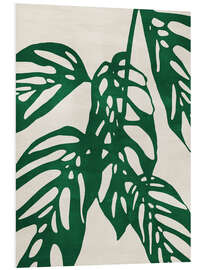 Hartschaumbild Monstera no. 1, Grün