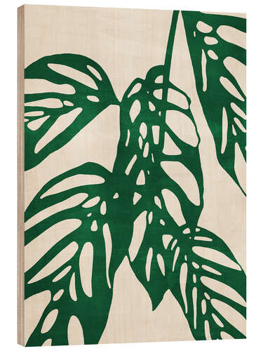 Obraz na drewnie Monstera no. 1, Green
