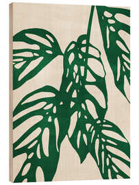 Obraz na drewnie Monstera no. 1, Green - Adriano Oliveira