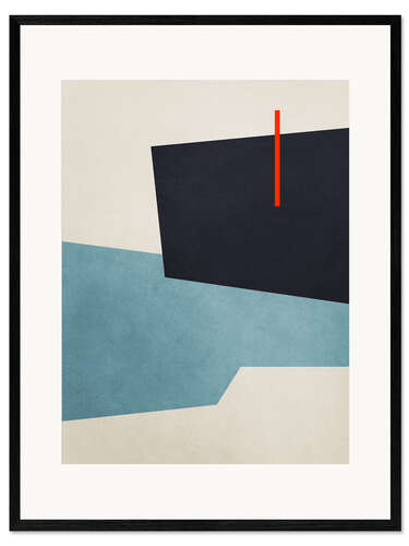 Impresión de arte enmarcada Geometric Shapes no. 19 Blue