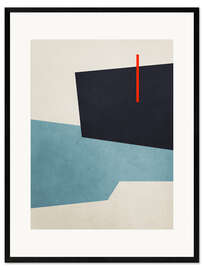 Impresión de arte enmarcada Geometric Shapes no. 19 Blue - Adriano Oliveira