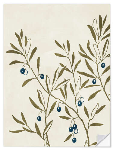 Sticker mural Olive Branch - Green