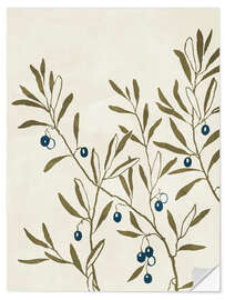 Sticker mural Olive Branch - Green