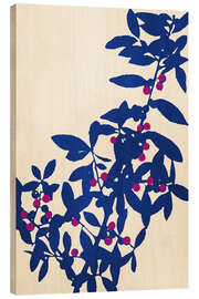 Holzbild Abstract Botanical no. 1 - Blue