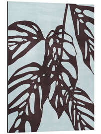 Obraz na aluminium Monstera no. 1, Blue - Adriano Oliveira