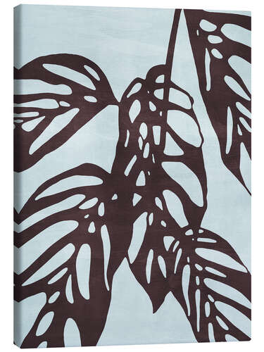 Leinwandbild Monstera no. 1, Blue