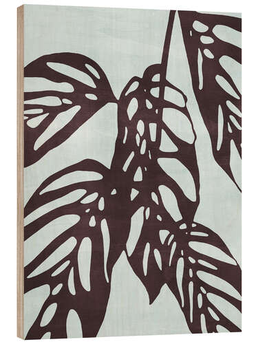 Obraz na drewnie Monstera no. 1, Blue