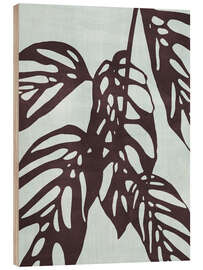 Obraz na drewnie Monstera no. 1, Blue - Adriano Oliveira