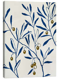 Canvas print Olive Branch - Blue - Adriano Oliveira
